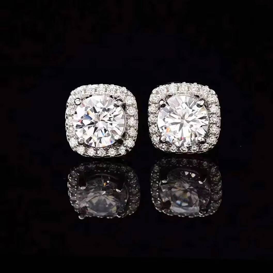 925 Silver Star Stud Earrings VVS Moissanite Jewelry VVS Moissanite Diamond Stud Cute Style IGI Certified Earrings for Women Men