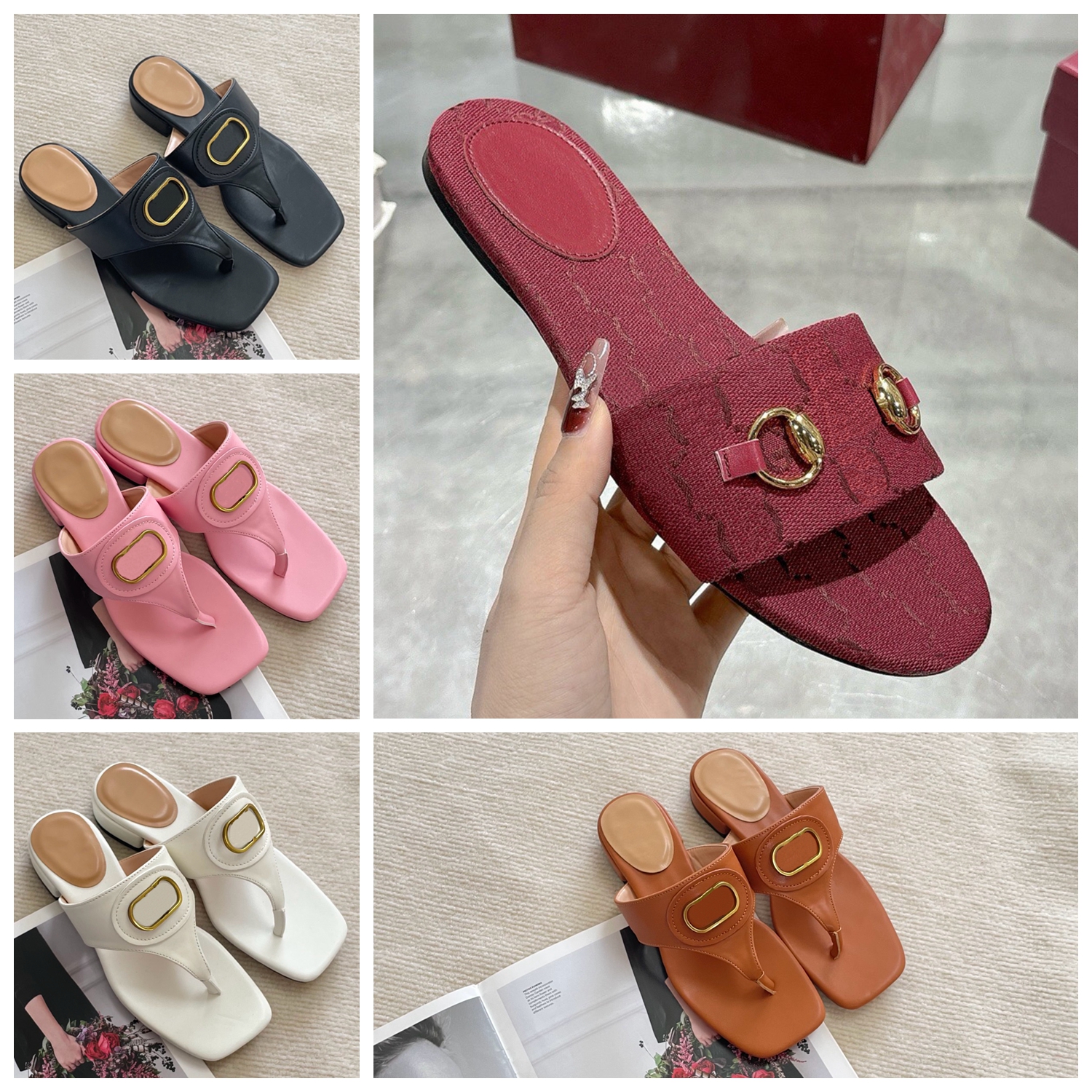 Designer Slides Women Slippers Luxury Fashion Sandals Brand Sandals Real Leather Flip Flop Flats Slide Casual Shoes Sneakers Boots