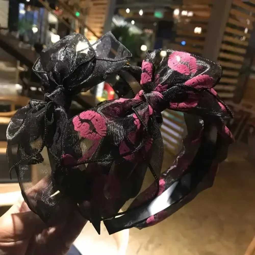 2024 Fashion Trend Womens Wide Headband Bow Knot Cross Sweet Korean Style Polka Dot Hairband Cute Hair Hoop Headwear Headdress D260326
