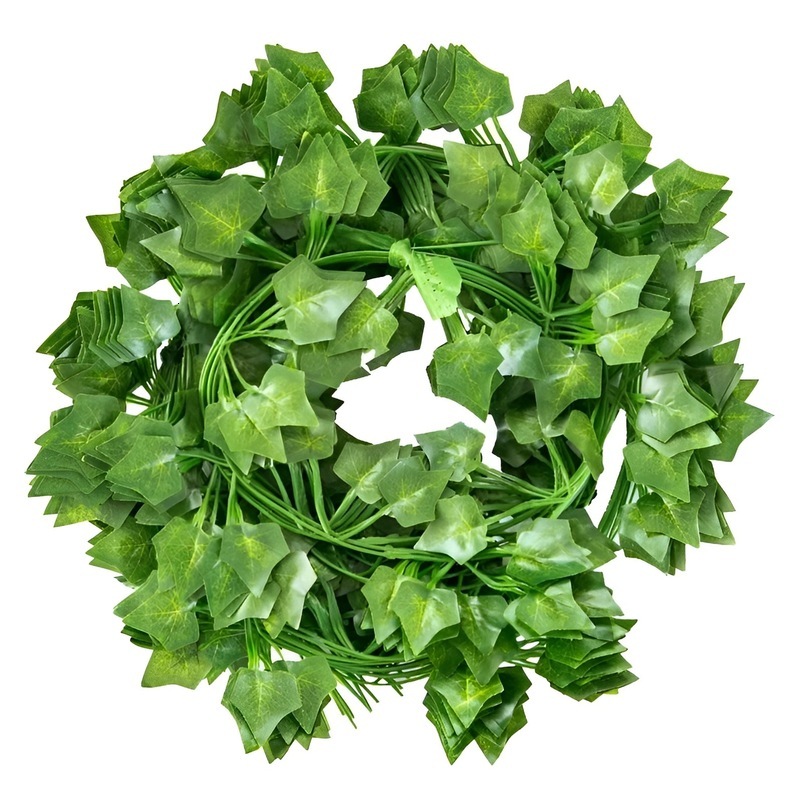 Cross-Border Hot Selling Artificial Rattan Leaves Decoration Green Radish Climbing Grape Leaf Ceiling Plant Flower Vine