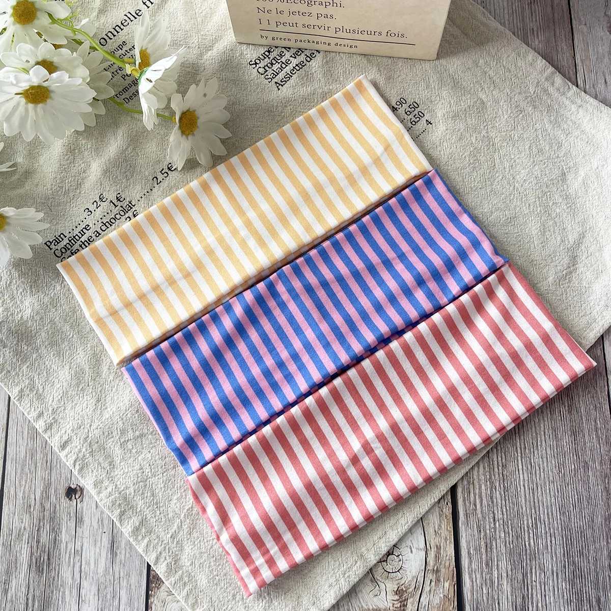 American Sweet Striped Ladies Hair Bands Stretch Print Stylish Korean Sports Fabric Hair Bands Yoga Ladies Vintage Hair Bands D260326