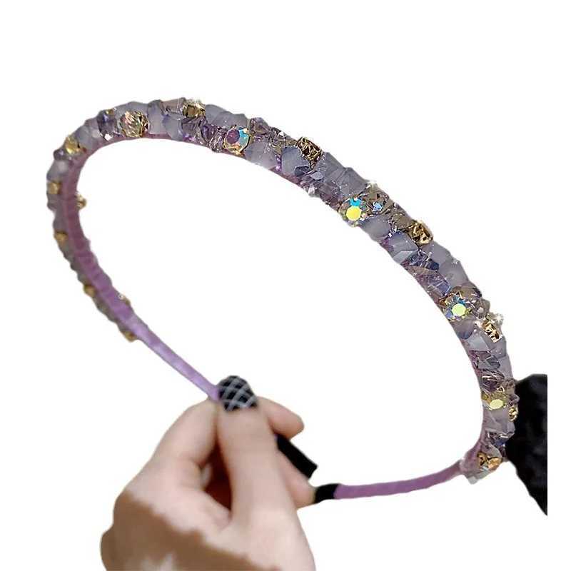 Light luxury hair accessories headband for women socialite water diamond hair bands new style broken diamond womens clips D260326