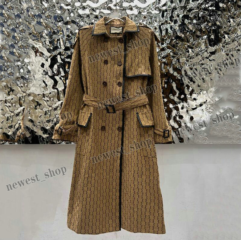 Womens trench coats designer luxury Women Windbreaker body letter print jacket Loose Belt Coat Female Casual Long Trenchs Coat S-L