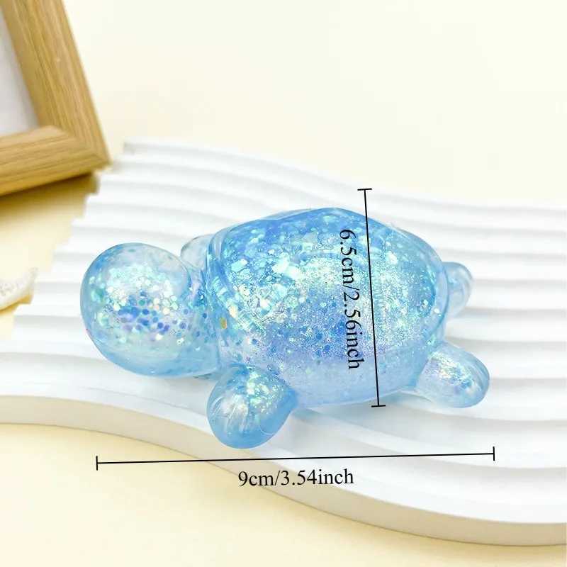 Squishy Turtle Fidget Toy Glitter Turtle Squeeze Toy Small Cute Animal Anti Stress Fidget Splat Decompressions Vent Squeeze Toy H260326