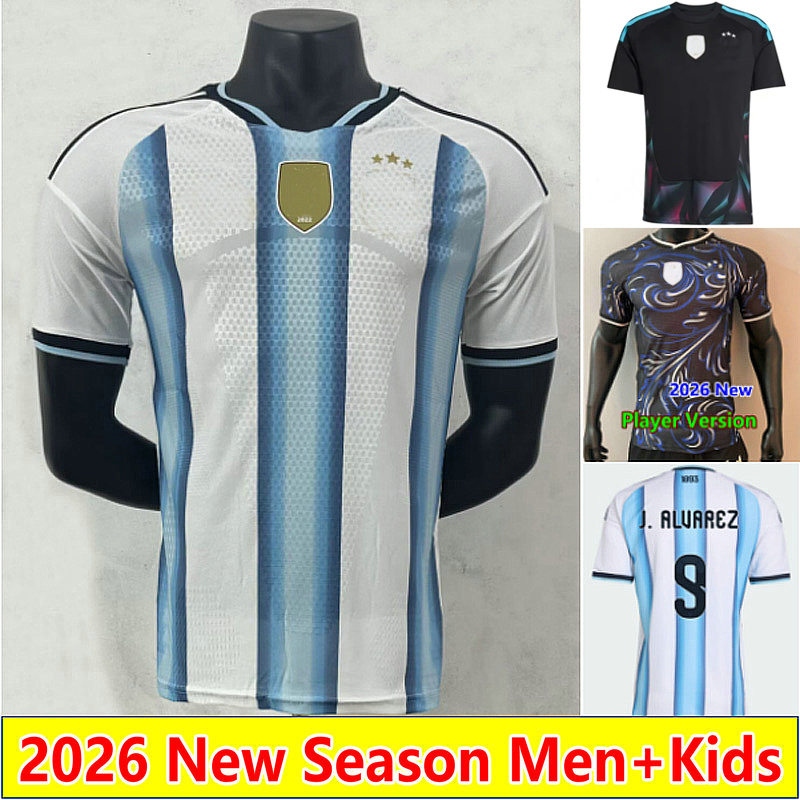 Player Version 2026 Argentina Soccer Jerseys MAC ALLISTER DYBALA DI MARIA GARNACHO DE PAUL LO CELSO J.ALVAREZ Football Shirt 2024 home away Men women kids uniform S-4XL