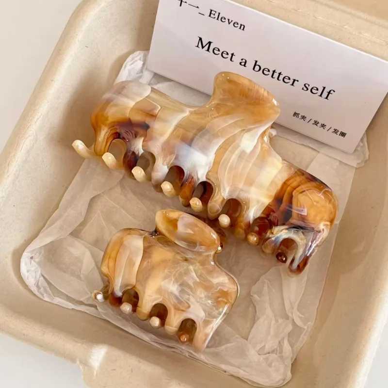 Muweordy 2pcs Ink Wash Pattern Classic Style Hair Claw Elegant Lady Daily Claw Clip Ins Trendy Hair Accessories for Women Girs H260326
