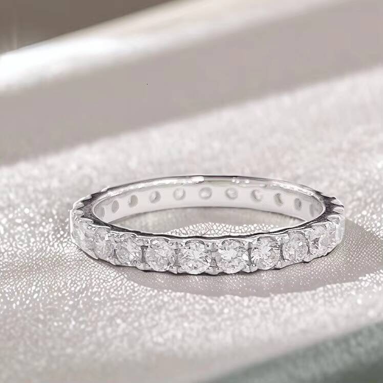 Yuanmei Factory Direct Sales 18K Gold Cultivated Round Diamond Full Ring Shining Party Gift Suitable for Women