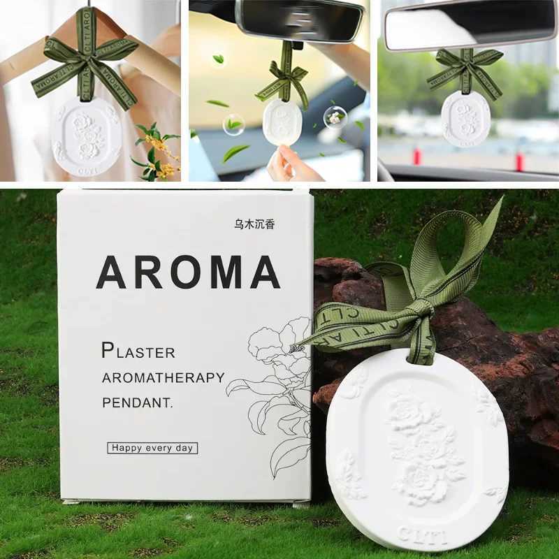 Car Solid Aroma Diffuser Best-selling Cars Gypsum Embossed Flower Fragrance Tablet Pendant Auto Interior Accessories H260326