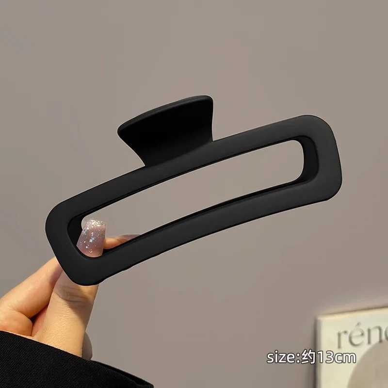 13cm Simple Frosted Large Rectangular Hair Clip for Women Elegant Temperament Shark Clip Fashionable Girl Hair Clamp H260326