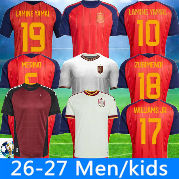 2026 World Cup SPAIN Soccer Jerseys PEDRI GAVI LAMINE YAMAL MORATA Carvajal OLMO FERRAN RODRIGO Jersey SPANISH Men Kid Kit 96 94 02 08 12 Guerrero Guardiola RAMOS