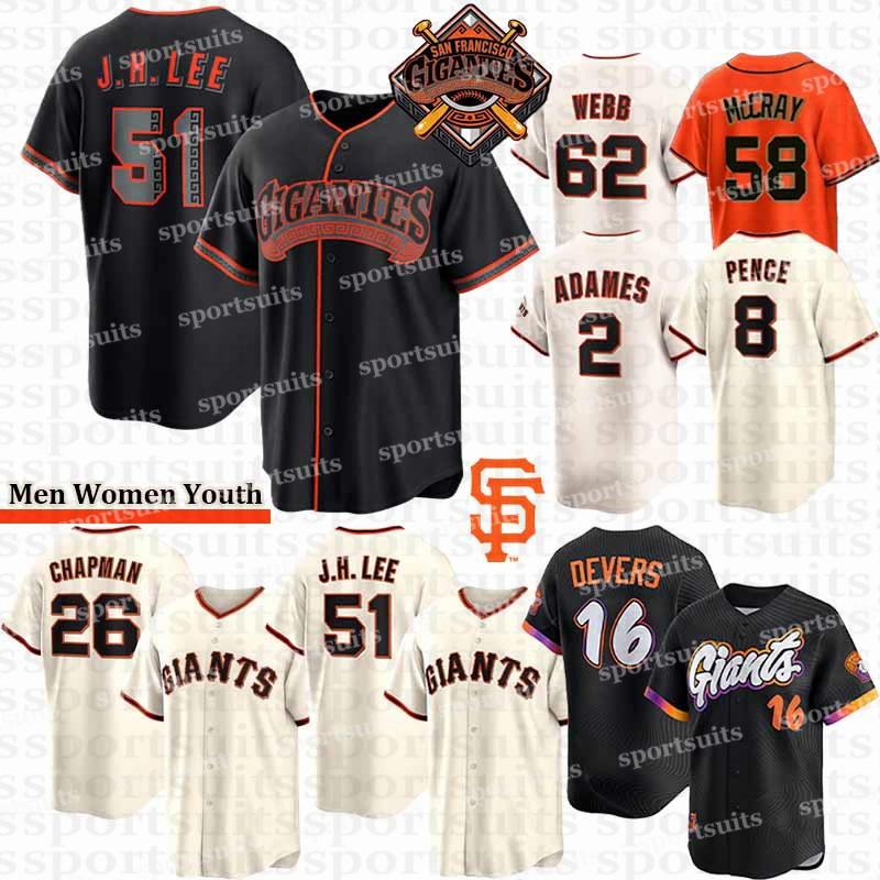 #51 Jung Hoo Lee Jersey Logan Webb Jersey Matt Chapman Jerseys Willy Adames Patrick Bailey Lamonte Wade Jr. Marco Luciano SanFrancisco GiantsJersey Baseball Jerseys