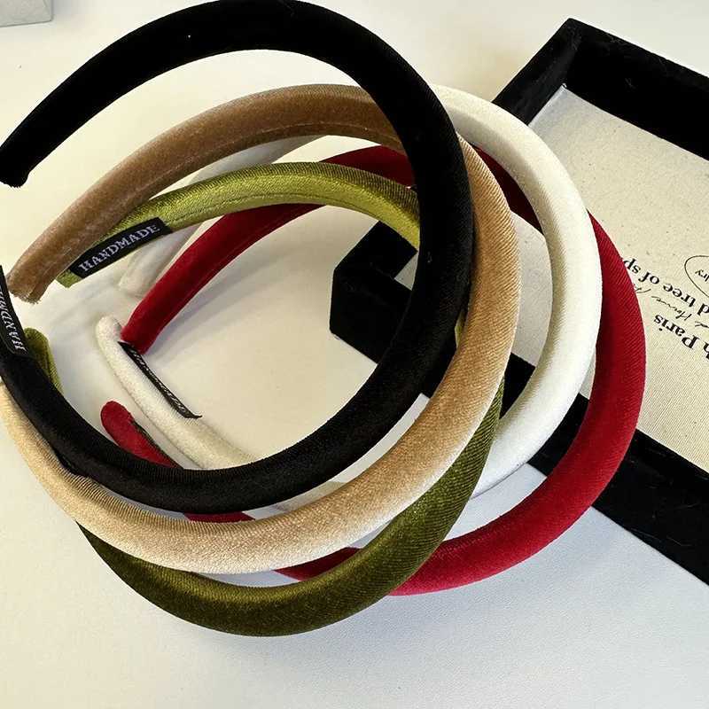 Korean Style High Sense Autumn Winter Narrow Version Gentle Texture Velvet Fine Solid Color Headband Hair hoop Hair Accessories D260326