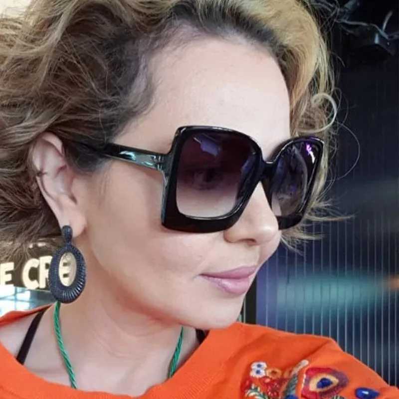 Big Frame Fashion Oversized Sunglasses Women Oversized Plastic Female Gradient Sun Glasses gafas de sol UV400 Eyewear D260326