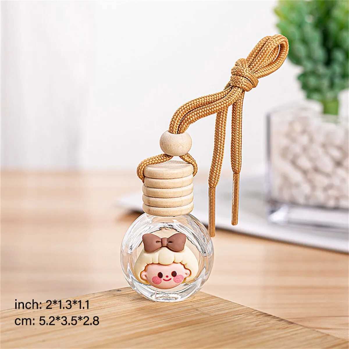 Cartoon Car Perfume Bottle Flat Circular Interior Decoration Empty Bottle Pendant Does Not Contain Liquid H260326