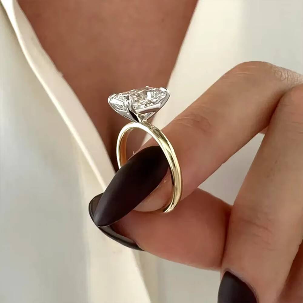 Luxury Jewellery Certified 1CT IGI Radiant Laboratory Grown Lab Created Diamond Ring
