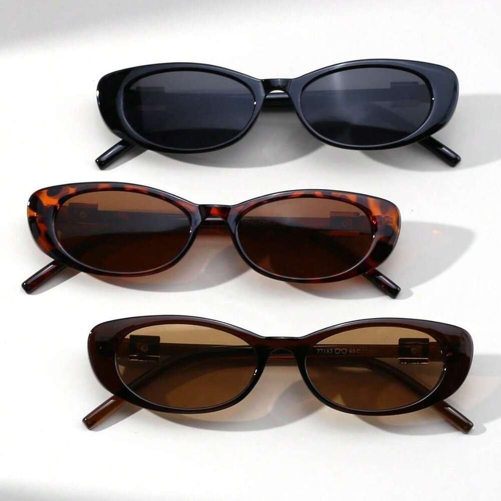 New oval shaped small frame cat eye ladies, high-end street style multifunctional men's UV protection sunglasses, fashionable sunglasses Y2K