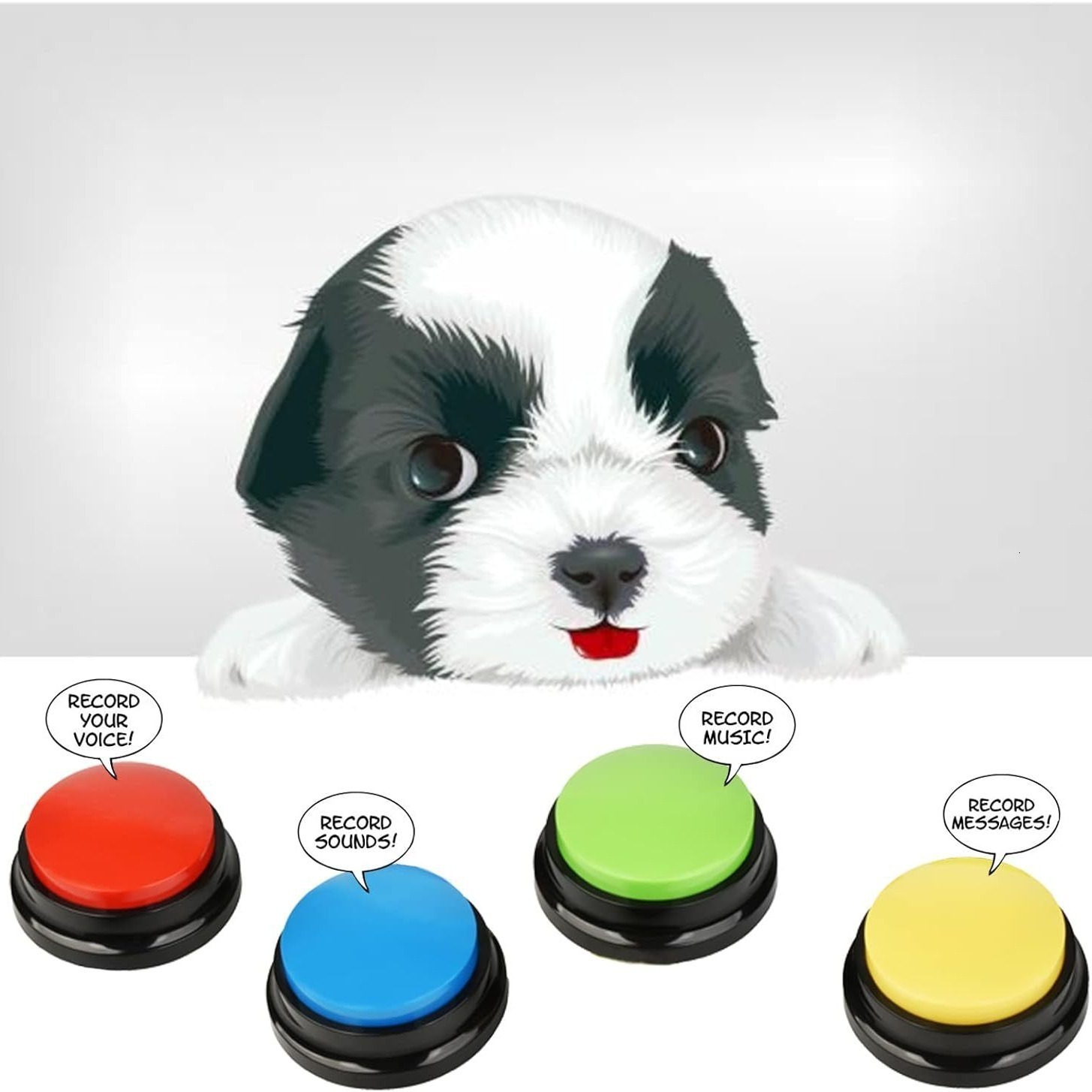 Dog Training Obedience Voice Recording Button Pet Toys Dog Buttons for Communication Pet Training Buzzer Recordable Talking Button Intelligence Toy 23