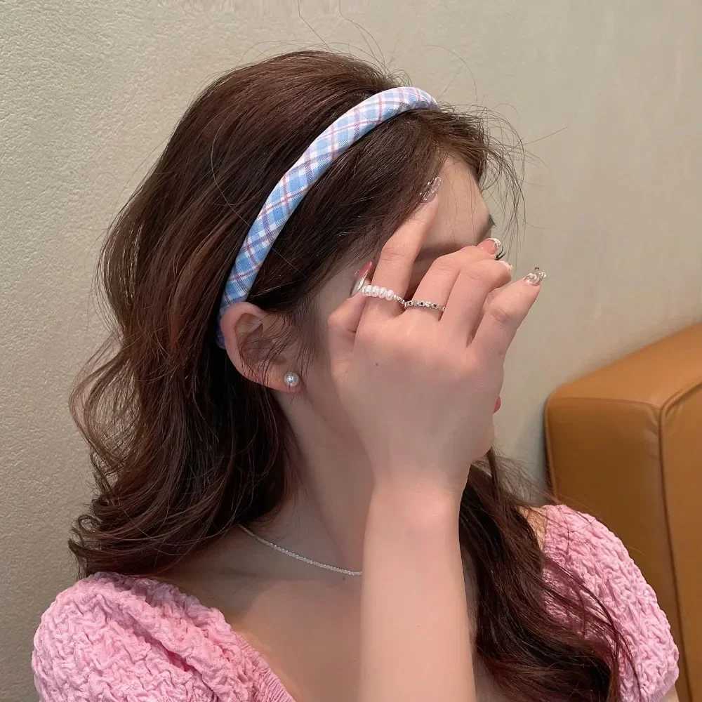 2pc European and American Retro Solid Plaid Headband Hair Bands Hairband Hoop for Women Girls Holiday Korean Hair Accessories D260326