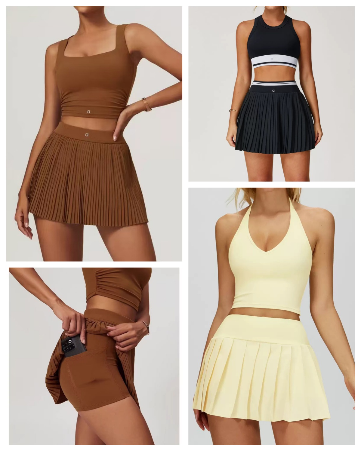 A651 Women Vest Running Top Fiess Tennis Anti-exposure yoga Skirt bodybuilding tank top Yoga tennis skirt set Aloismness fashion sport bra