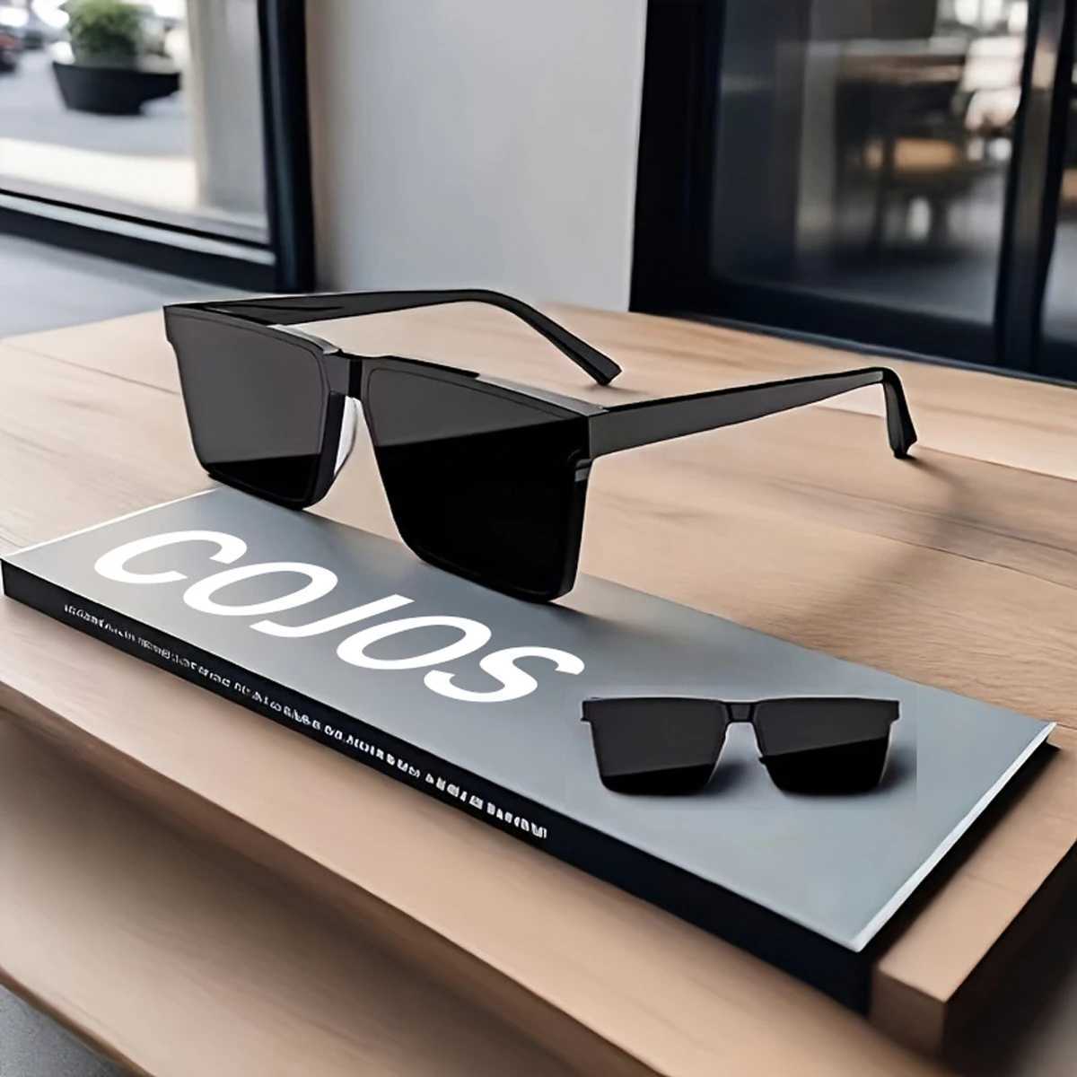 Classic Large Square Frame Fashion Glasses Universal Shades for Men and Women Lens with Protective Films Essentials for Small Fa D260326