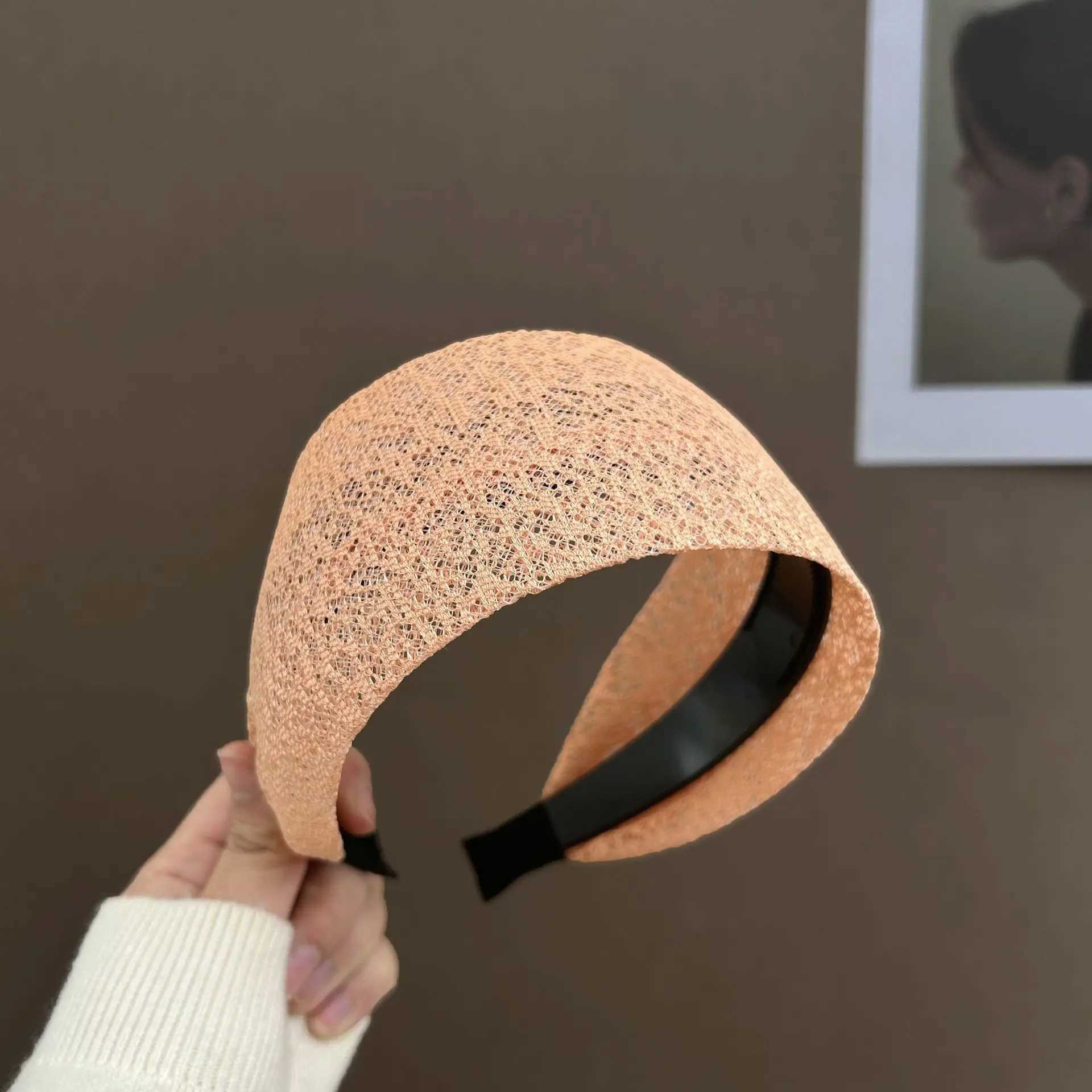 Korean Fabric Wide-edged Headband with Toothed Anti-slip Hairband Covering White Hair Cover Fashion Womens Hair Accessories D260326