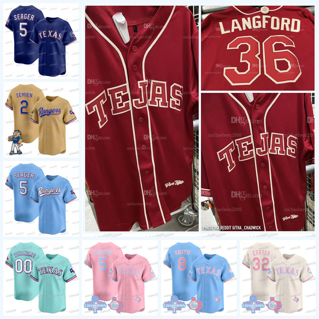 Rangerss 2026 Tejas City Connect Gothic Jersey Corey Seager Josh Smith Michael Helman Sam Haggerty Ezequiel Duran Wyatt Langford Josh Jung Jansen Jacob deGrom