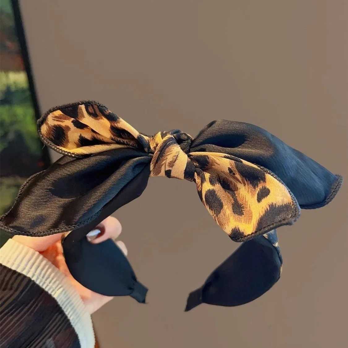 1PC Womens Fashionable Elegant Leopard Print Bow Hairpin Japanese Korean Style 2025 New Headband for Stylish Hair Accessory D260326