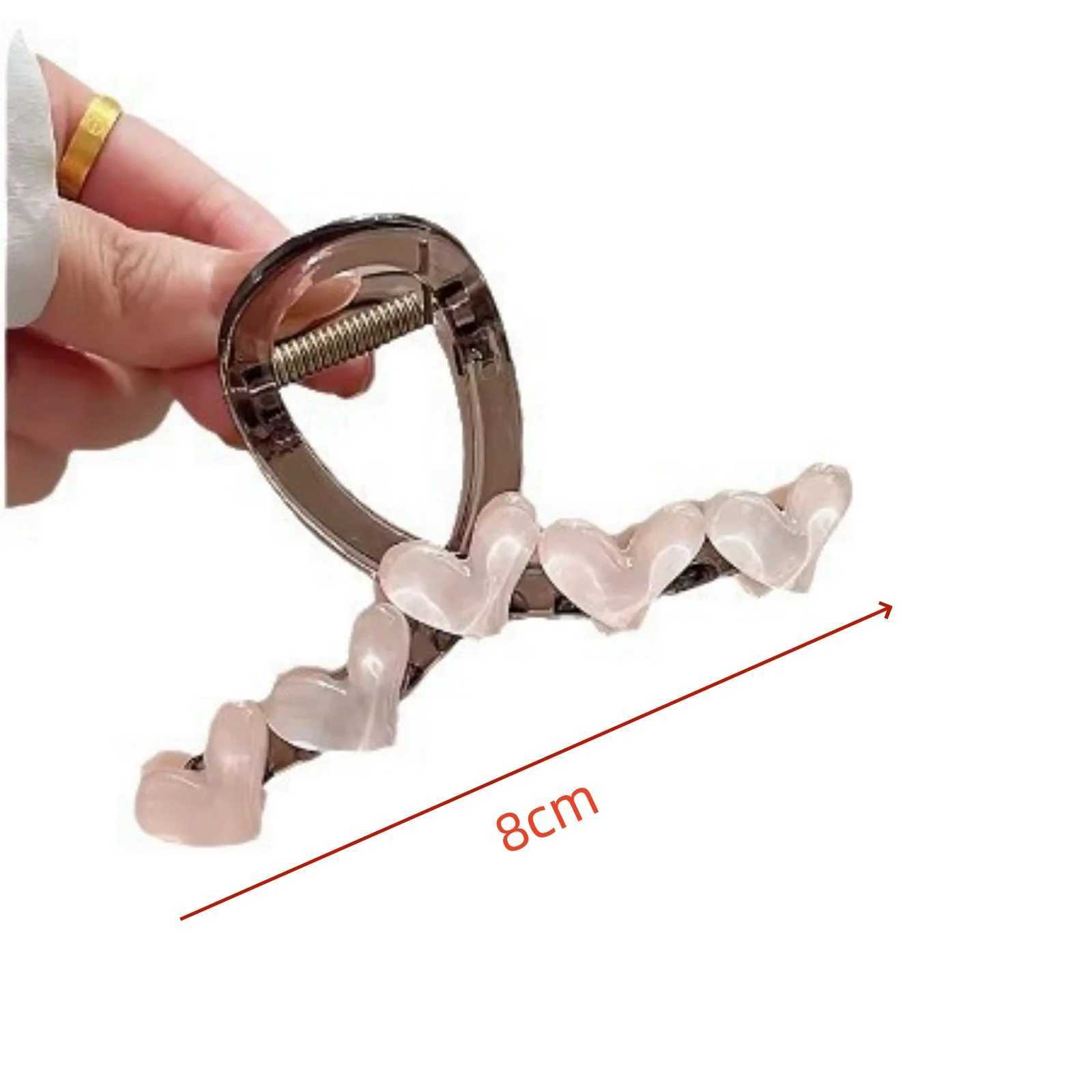 1PC Cute Heart - Shaped Hair Claw Set For Back - of - Head Trendy Hair Accessories for Women H260326