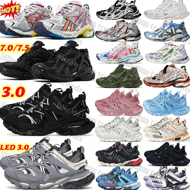Designer Shoes Runners 7.0 7.5 Track 3.0 Sneakers Platform Paris Triple White Black Multicolor Pink Blue Grey Ancien Burgundy Daddy LED 3.0 mens womens Trainers Tennis