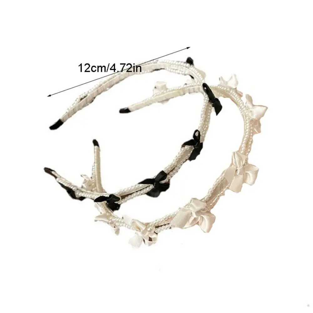 Korean Style Elegant Pearl Hair Band for Women Sweet Bow Headband Hair Hoops Head Band Lady Fashion Headwear Hair Accessories D260326