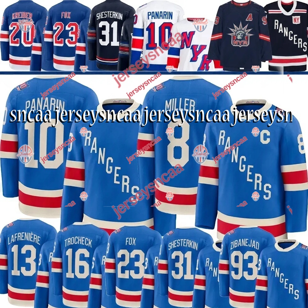Custom 2026 Winter Classic Hockey Jersey Artemi Panarin Igor Shesterkin Matt Rempe Adam Fox Chris Kreider NY Ranger Centennial Sports Training Uniform Jerseys