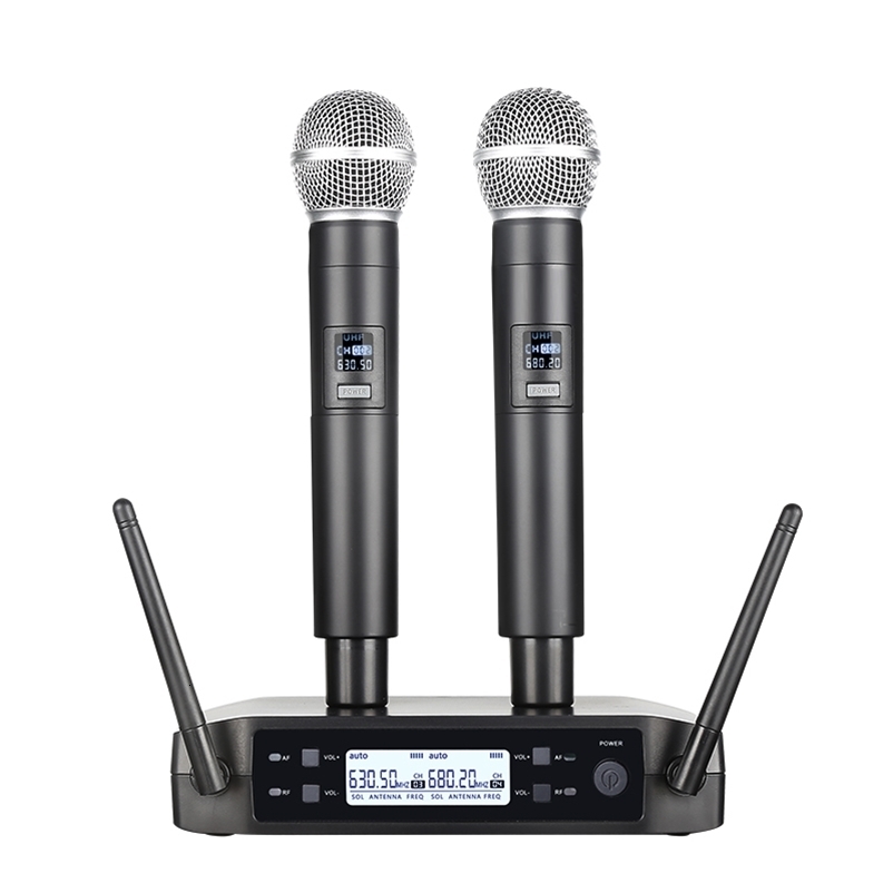 Wireless Microphone Handheld Dual Channels UHF Fixed Frequency Dynamic Mic For Karaoke Wedding Party Band Church Show 260312