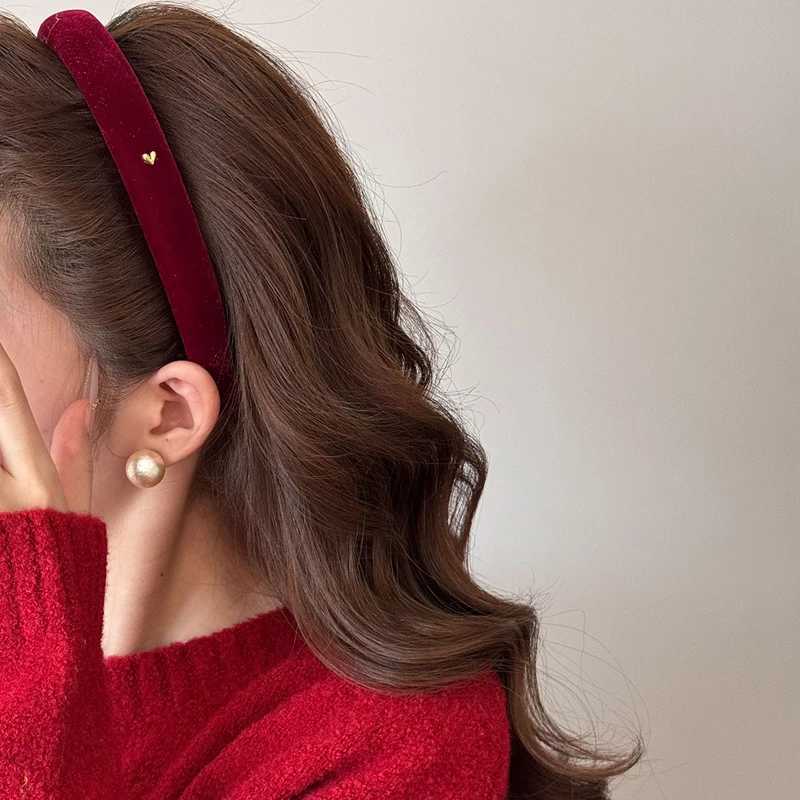 Korean Style Ladies Rhinestone Velvet Headband Female Face Wash Minimalist Hair Hoop Advanced Daily Headhoop Hair Accessories D260326