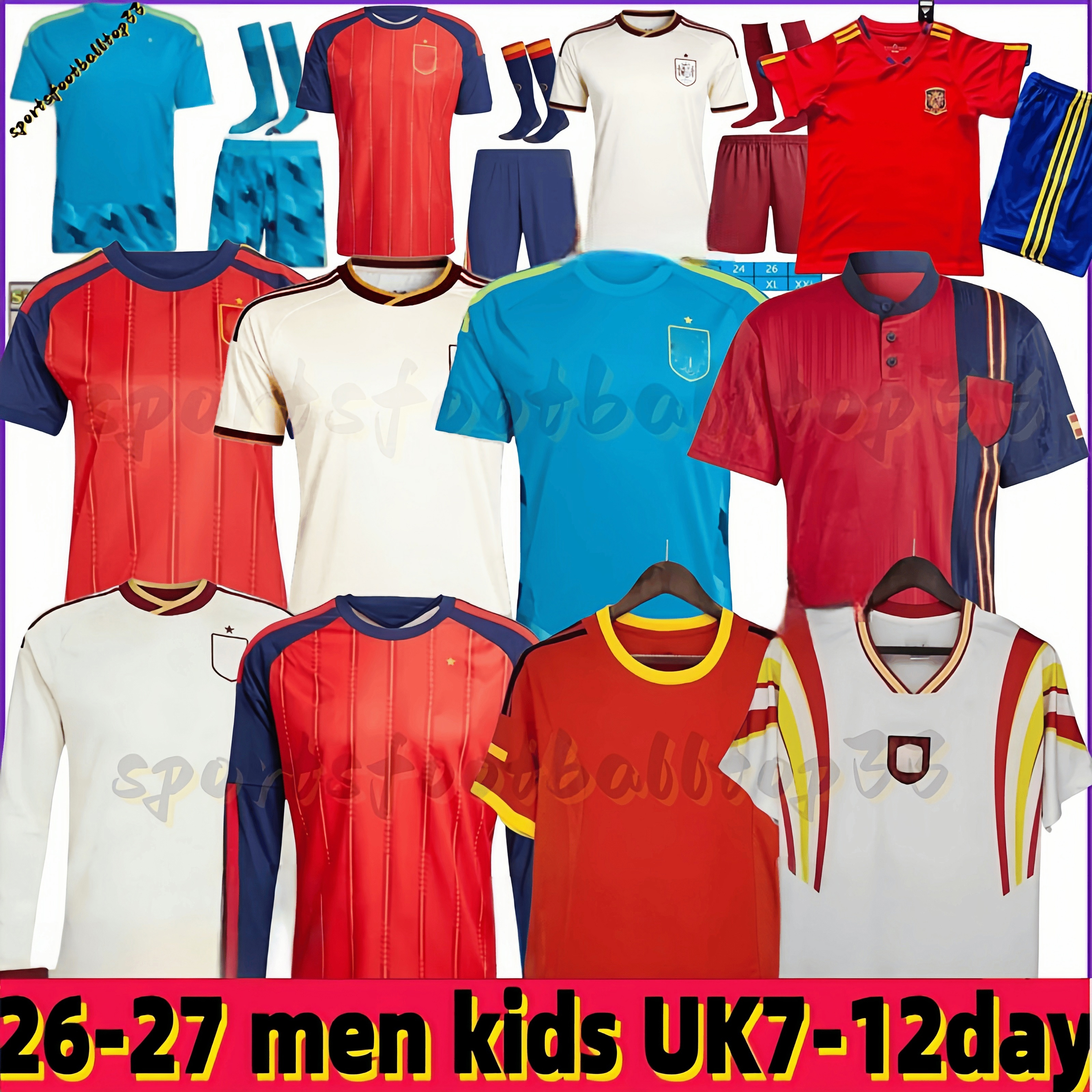 World Cup 2026 Spain jersey RAUL XAVI Hierro LUIS ENSRIQUE ALONSO Caminero Iniesta PUYOL PIQUE David Villa TORRES Spain retro 96 94 02 08 12 Guerrero Guardiola RAMOS