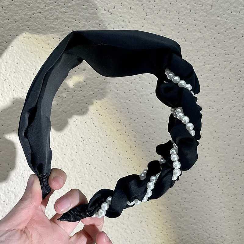 New Braided Cross Tie Hair Hoop Ins Hair Clip Simple Girl Wide Edge Headband D260326