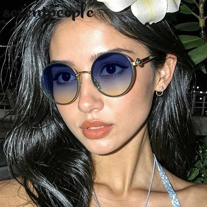 Oversized Round Sunglasses Women 2026 Luxury Brand Classic Punk Driving Sun Glasses For Ladies Vintage Metal Frame Shades UV400 D260326