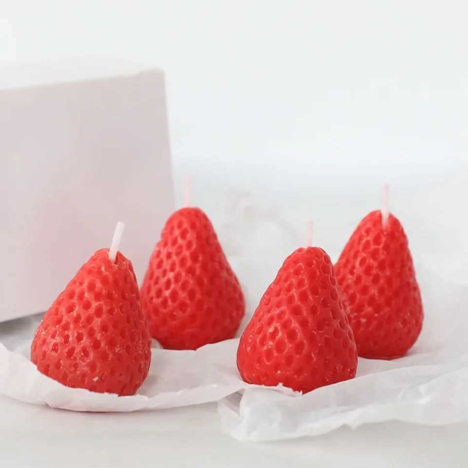 5pcs Strawberries Candles GiftsAromatherapy Candle for Wedding ReceptionsBirthday PartiesHoliday Celebration Supplies H260326