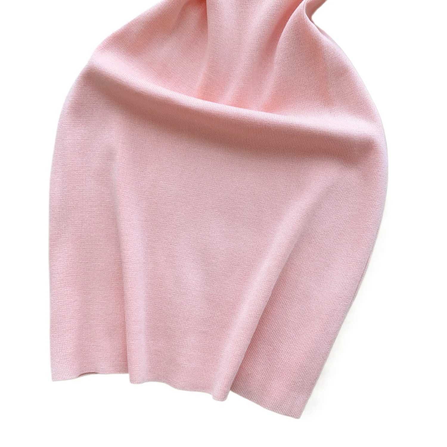 Pink Detachable Scarf Mini Dress Womens Sleeveless Sundress V-Neck Side Slit Stretchy Ribbed Knit Bodycon Casual Party Dress M260326