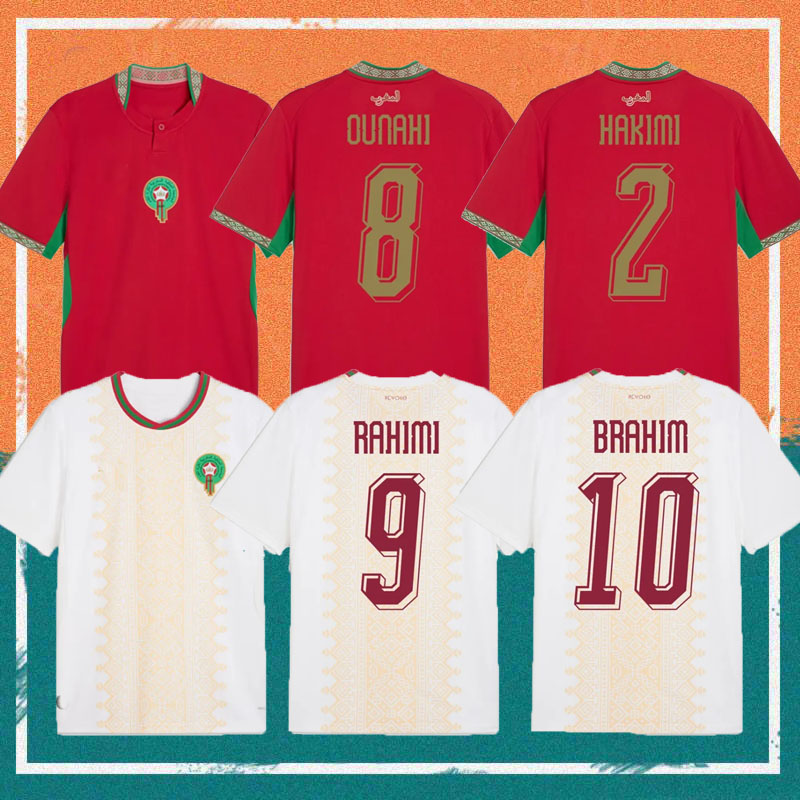 2026 Morocco soccer jerseys 26/27 home Maillot de foot ZIYECH BELHANDA Camiseta de futbol BENATIA HAKIMI RAHIMI national teams football shirt