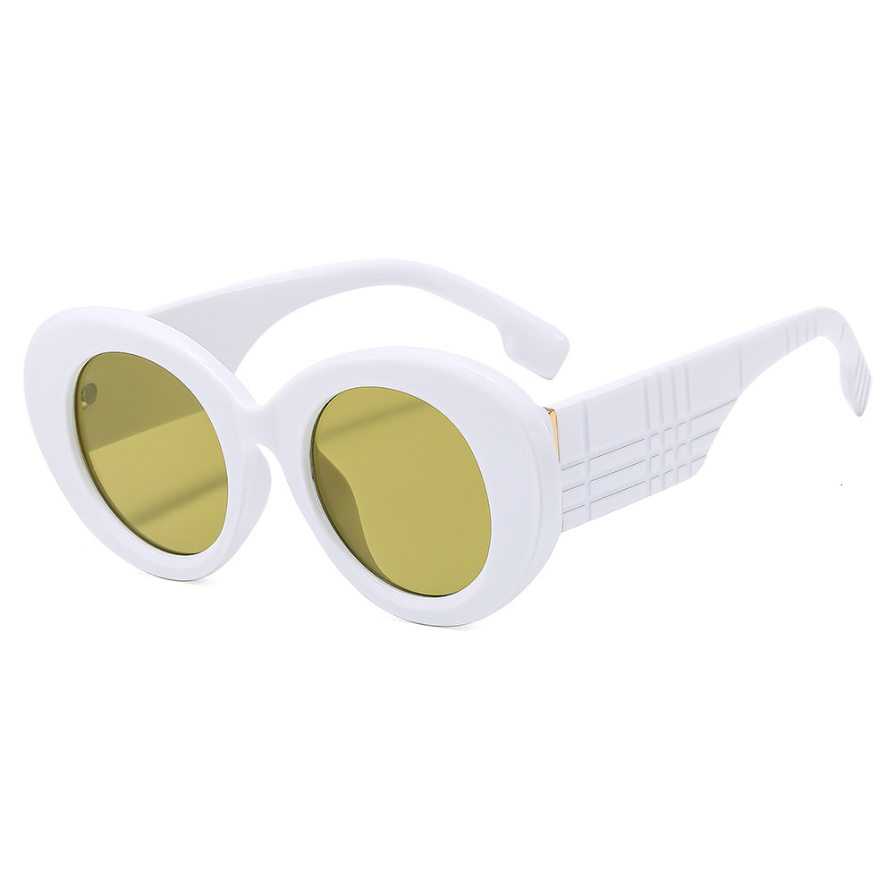 Luxury Brand Designer Sunglasses European And American Trendy Modern Retro Street Style Fashion Show Sunglasses Colorful Large Round Frame Y2k Style D