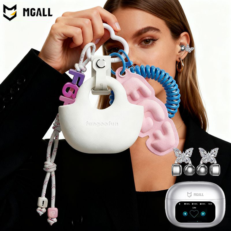 MGALL HY-C02 LED Power Display Earphones Wireless Bluetooth Headphones Mic Noise Cancellation Stereo Sound Earphones