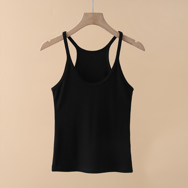 Women Cropped Top Tank Top Anagram Regular Cropped Cotton Jersey Camis Female Femme Knits Tees Designer Embroidery Knitted Sport Breathable Vest Tops