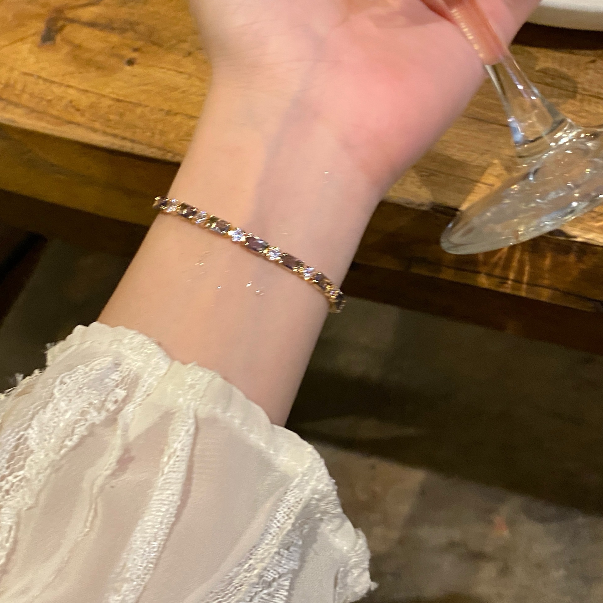 Designer Bracelet Korean-style Minimalist Zircon Square Bracelet Light Luxury Feel Adjustable Wristband Commuter Fashion Personalized Women's Jew - view 4
