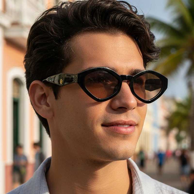 Cycling 2pcs Fashion Polygonal Shaped Womens Sunglasses Vintage Small Frame Punk Hip-hop Sun Glasses Outdoor Travel Eyewear D260326