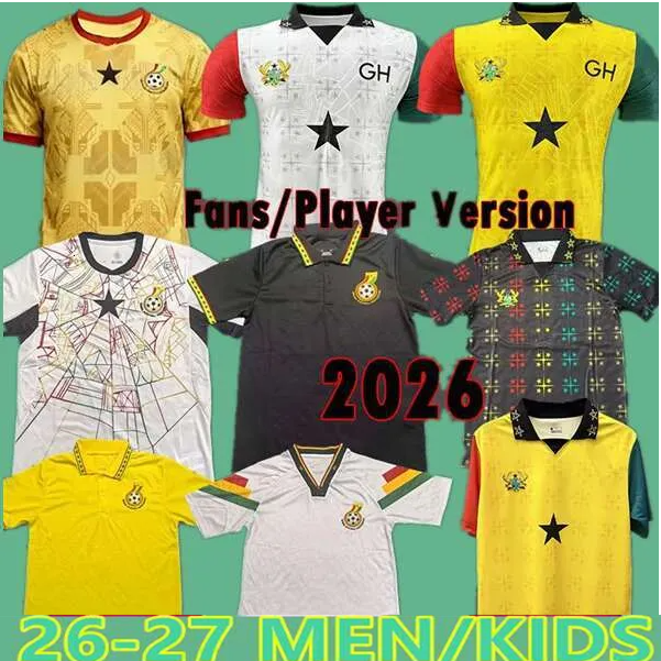 2026 Ghana Soccer Jersey Vintage 26 27 Football Shirt Tops Camiseta Futbol Men Home Away Trikot Player version Fans Kits