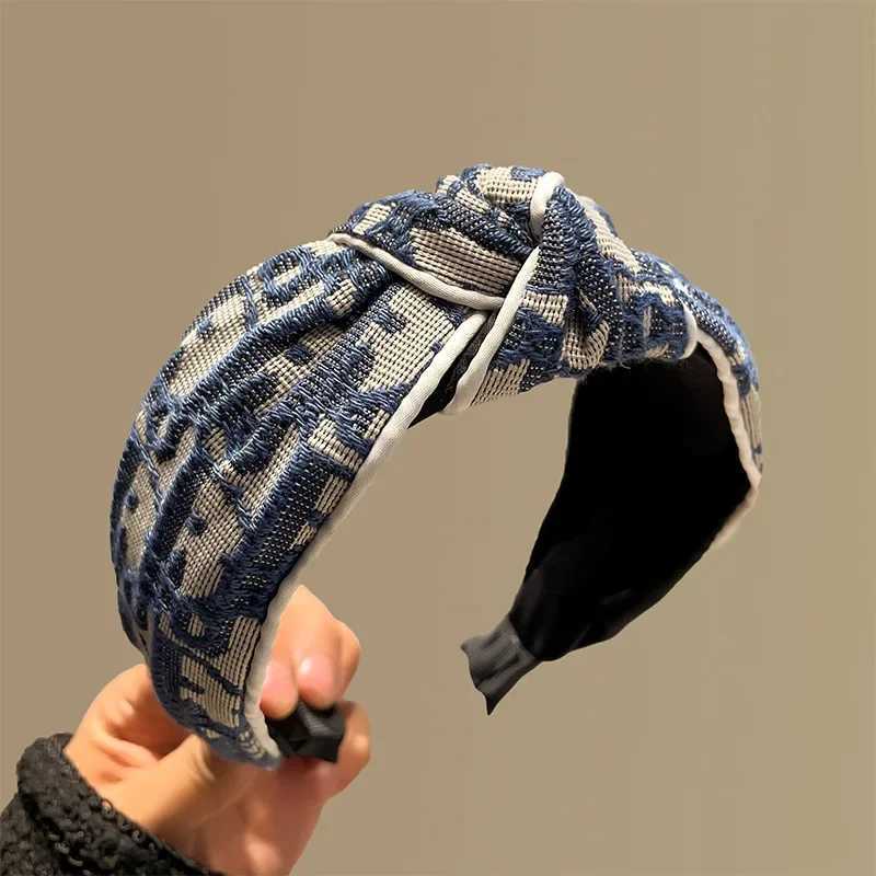 Cowboy color retro headband fabric high skull top versatile and simple outdoor headwear new style temperament hair clip D260326