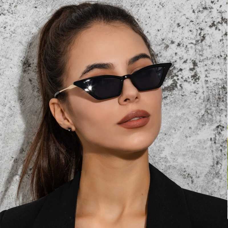 Hiking 2pcs New Triangle Cat Eye Anti Light Glasses For Women Luxury Alloy Shades Female Unique Elegant Black Leopard Eyeglasses D260326