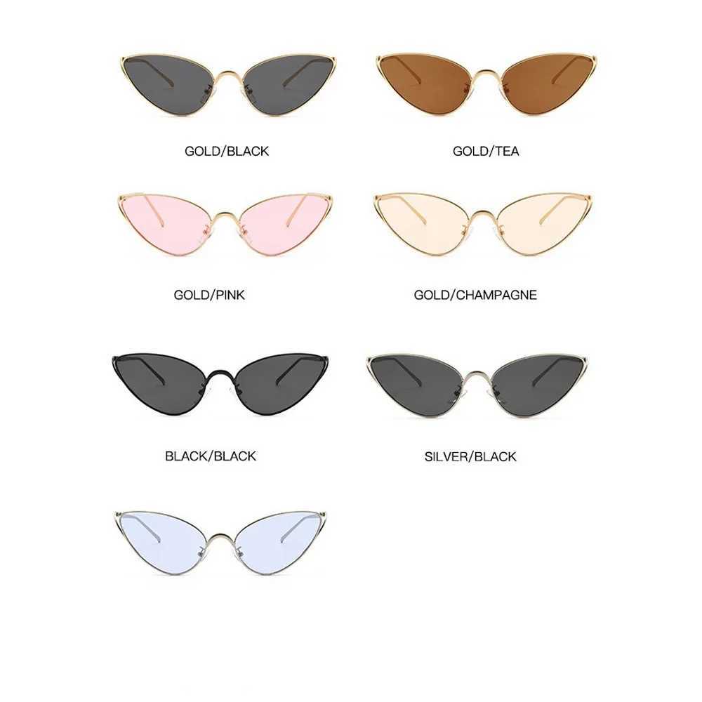 small triangle cat eye Y2K sunglasses for women vintage alloy gradient sexy outdoor sun glasses ladies new fashion driving shade D260326