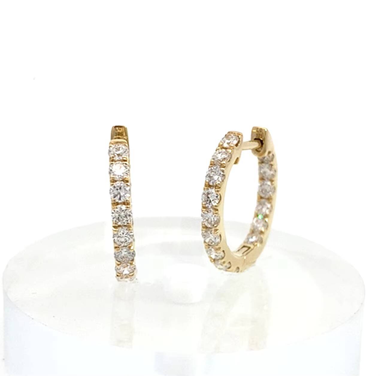 Factory Wholesale Earrings Lab Grown Diamond Stud White Black Hoop Clip Geometric Zircon Thin Rod Open Jewelry