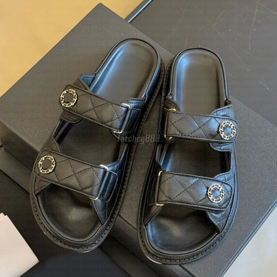 Designer Sandals Famous Women Slides Sandale Flat Slipper Sliders Shoes Bottom Flip Flops Summer Casual Beach Sandal Real Leather Top Quality sizes 35-42